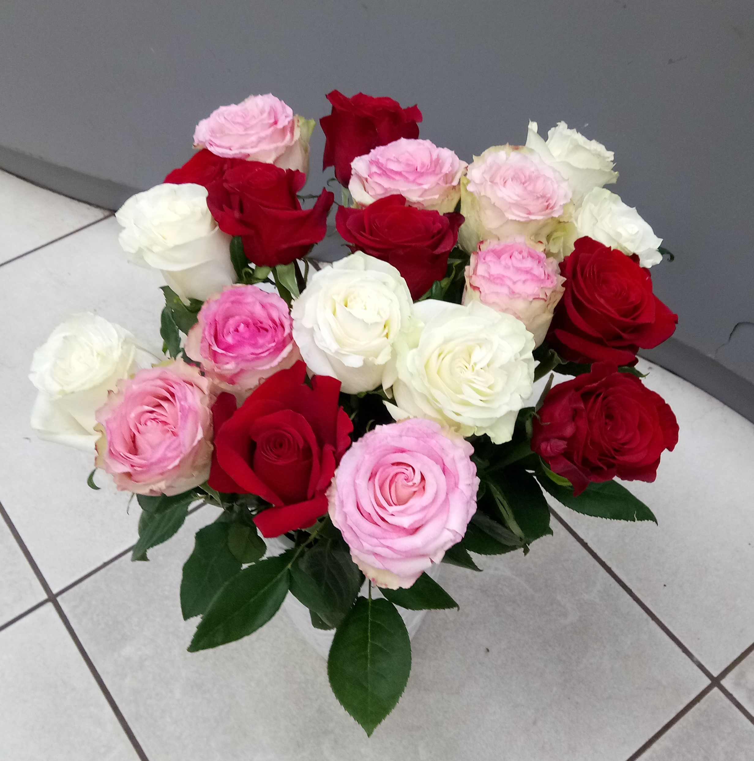Bouquet de grandes roses