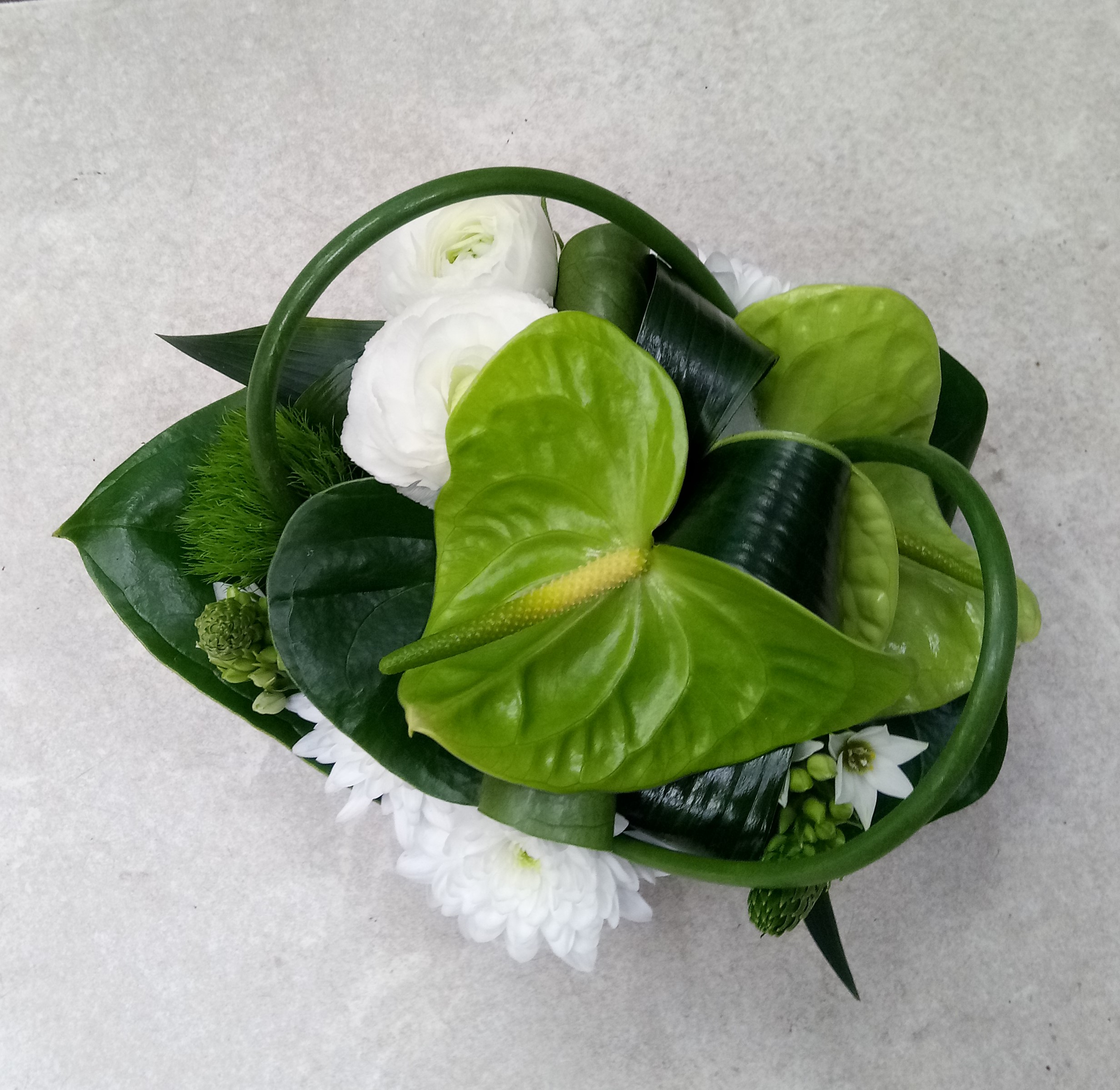 Composition basse blanc et vert